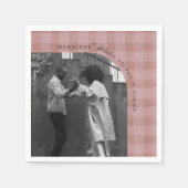 Modern Rustic Plaid Holiday Napkins Personalized Servet (Voorkant)