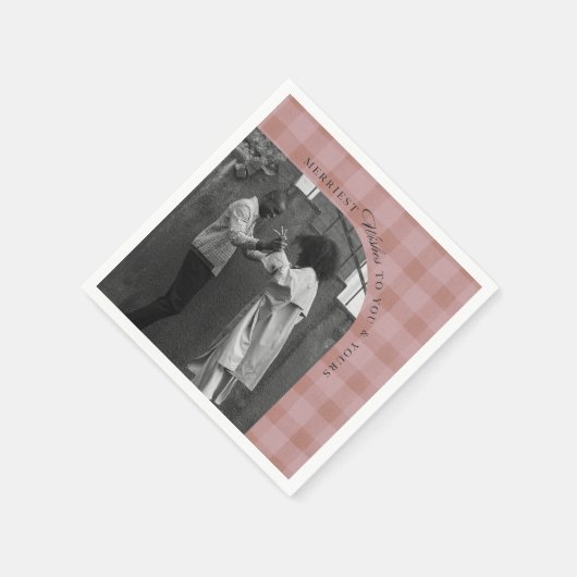 Modern Rustic Plaid Holiday Napkins Personalized Servet (Hoek)