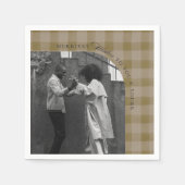 Modern Rustic Plaid Holiday Napkins Personalized Servet (Voorkant)