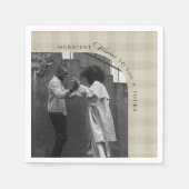 Modern Rustic Plaid Holiday Napkins Personalized Servet (Voorkant)