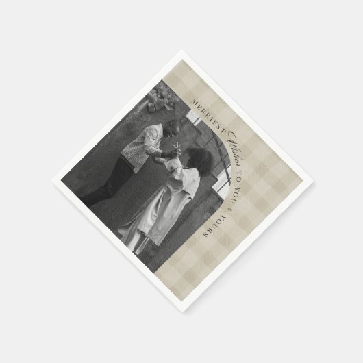 Modern Rustic Plaid Holiday Napkins Personalized Servet (Hoek)