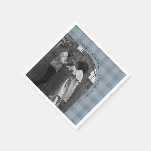 Modern Rustic Plaid Holiday Napkins Personalized Servet (Hoek)