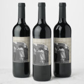 Modern Rustic Plaid Holiday Wine Label Personalize Wijn Etiket (Flessen)