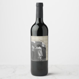 Modern Rustic Plaid Holiday Wine Label Personalize Wijn Etiket