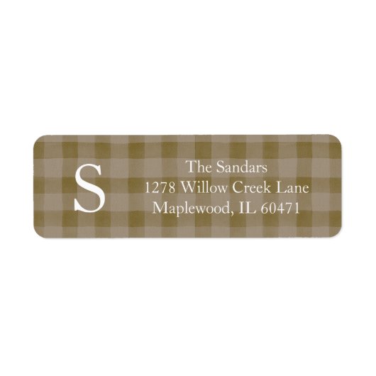 Modern Rustic Plaid Return Address Labels (Voorkant)