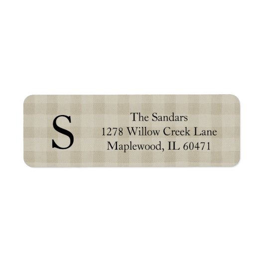 Modern Rustic Plaid Return Address Labels (Voorkant)
