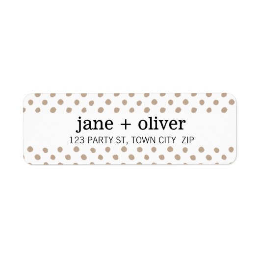 MODERN RUSTIC POLKA DOT patroon schattige kraan Etiket (Voorkant)