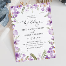 Modern Rustic Purple Flowers Wedding