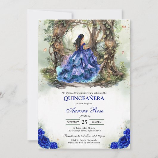 Modern Rustic Quinceanera Invitation Kaart (Voorkant)