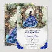 Modern Rustic Quinceanera Invitation Kaart (Voorkant / Achterkant)