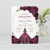 Modern Rustic Quinceanera Invitation Kaart (Staand voorkant)