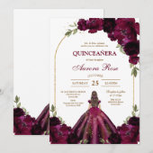 Modern Rustic Quinceanera Invitation Kaart (Voorkant / Achterkant)