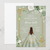 Modern Rustic Quinceanera Invitation Kaart (Voorkant / Achterkant)