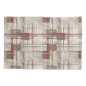Modern rustic red plaid kussensloop (Achterkant)