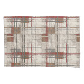 Modern rustic red plaid kussensloop (Voorkant)