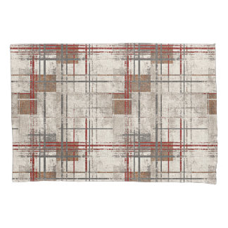 Modern rustic red plaid kussensloop
