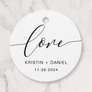 Modern Rustic Script Calligraphy Love Label
