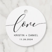 Modern Rustic Script Calligraphy Love Label (Achterkant)