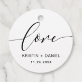 Modern Rustic Script Calligraphy Love Label (Voorkant)