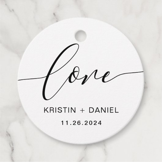 Modern Rustic Script Calligraphy Love Label (Voorkant)