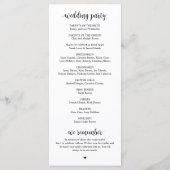 Modern rustic script, Wedding Ceremony Program Programmakaart (Achterkant)