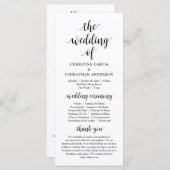 Modern rustic script, Wedding Ceremony Program Programmakaart (Voorkant / Achterkant)