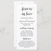 Modern rustic script, Wedding Ceremony Programmakaart (Voorkant / Achterkant)