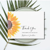Modern Rustic Sunflower Weddenschap Bedankt Briefkaart