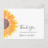 Modern Rustic Sunflower Weddenschap Bedankt Briefkaart (Voorkant)
