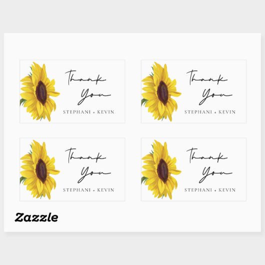 Modern Rustic Sunflower Weddenschap Bedankt Rechthoekige Sticker (Vel)