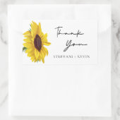 Modern Rustic Sunflower Weddenschap Bedankt Rechthoekige Sticker (Tas)