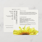 Modern Rustic Sunflower Wedding Programmakaart (Voorkant / Achterkant)