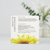 Modern Rustic Sunflower Wedding Programmakaart (Staand voorkant)