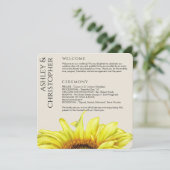Modern Rustic Sunflower Wedding Programmakaart (Staand voorkant)