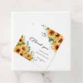 Modern Rustic Sunflower Yellow Wedding Bedankjes Labels (In situ)