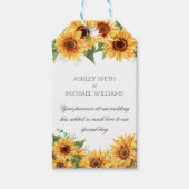Modern Rustic Sunflower Yellow Wedding Cadeaulabel (Voorkant)