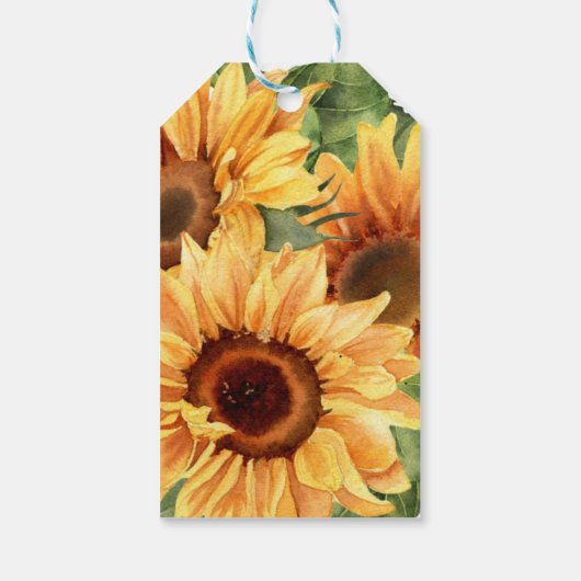 Modern Rustic Sunflower Yellow Wedding Cadeaulabel (Achterkant)