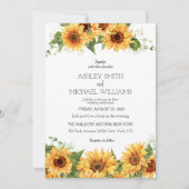 Modern Rustic Sunflower Yellow Wedding Kaart (Voorkant)