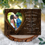 Modern Rustic Tree Heart Photo Wedding Kaart<br><div class="desc">Rustic tree hart met je uitnodiging voor een fotobruiloft. De tekst en de foto kunnen worden veranderd gebruikend juist het menu "Details". Klik op de knop Aanpassen om alles aan uw behoeften aan te passen. U kunt tekststijl, achtergrondkleur en papierkleurwijziging instellen. Andere kleuren zijn beschikbaar. U kunt het papiertype aan...</div>