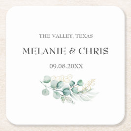 Modern Rustic Typography Custom Boho Gifts Wedding Kartonnen Onderzetters