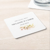 Modern Rustic Typography Custom Boho Gifts Wedding Kartonnen Onderzetters (Schuin)