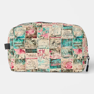 Modern rustic vintage painting and letters collage toilettasje