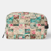 Modern rustic vintage painting and letters collage toilettasje (Achterkant)