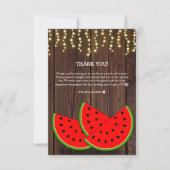 Modern Rustic Watermelon Slices Baby shower Bedankkaart (Voorkant)