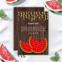 Modern Rustic Watermelon Slices Baby shower Bedankkaart