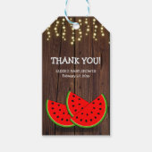 Modern Rustic Watermelon Slices Baby shower Cadeaulabel (Voorkant)