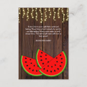 Modern Rustic Watermelon Slices Baby shower Informatiekaartje (Voorkant)