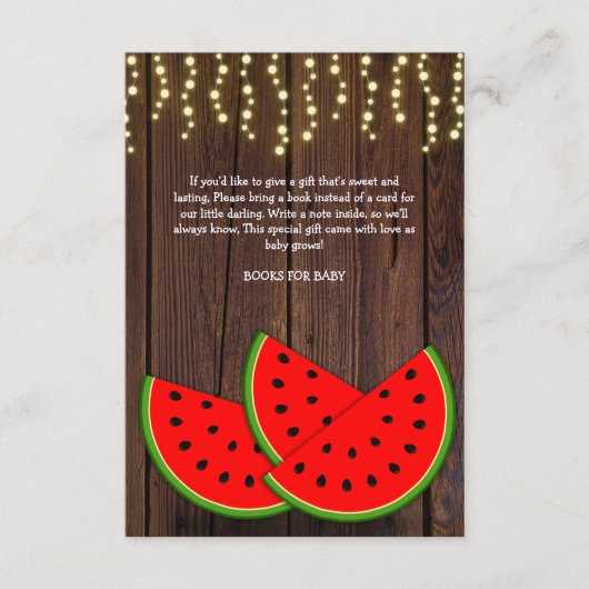 Modern Rustic Watermelon Slices Baby shower Informatiekaartje (Voorkant)