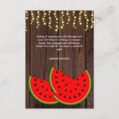 Modern Rustic Watermelon Slices Baby shower Informatiekaartje (Voorkant)