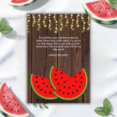 Modern Rustic Watermelon Slices Baby shower Informatiekaartje